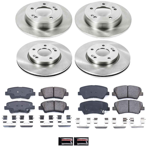 PowerStop OE Stock Replacement Low-Dust Ceramic Brake Pad and Rotor Kit