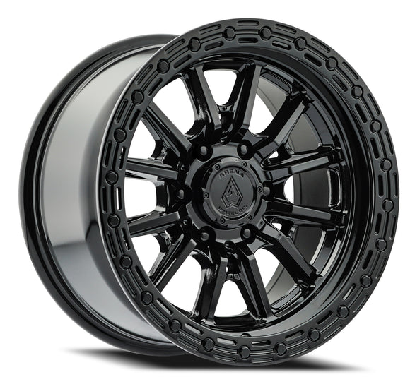 17x9 Arena Wheel Trek Glossy Black Wheel 6x139.7 ET0 CB106.1