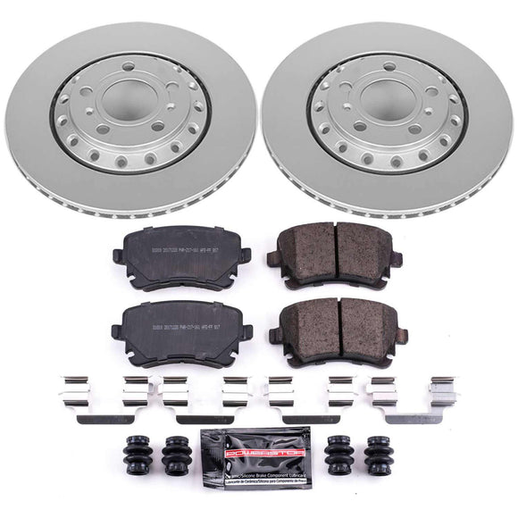 PowerStop Genuine Geomet Coated Rotor and Carbon-Fiber Ceramic Brake Pad Kit