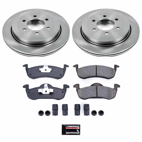 PowerStop OE Stock Replacement Low-Dust Ceramic Brake Pad and Rotor Kit