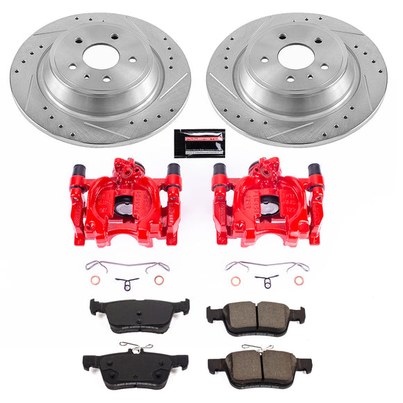 PowerStop Z23 Daily Driver Carbon-Fiber Ceramic Pads Drilled & Slotted Rotor & C