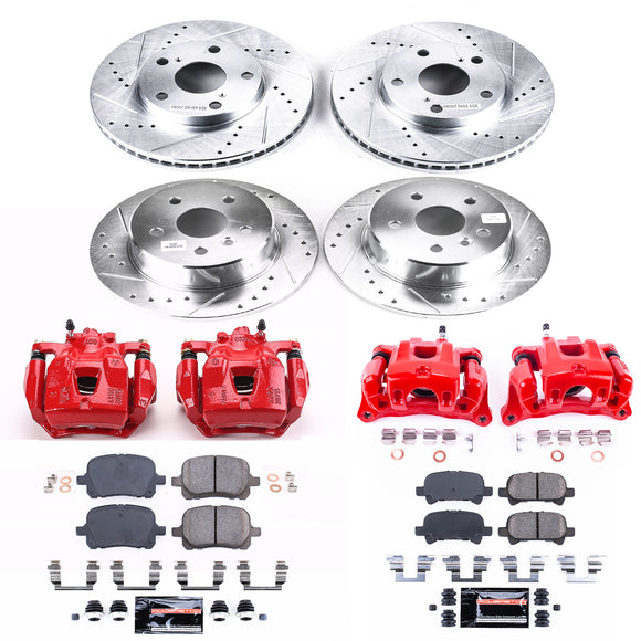 PowerStop Z23 Daily Driver Carbon-Fiber Ceramic Pads Drilled & Slotted Rotor & C