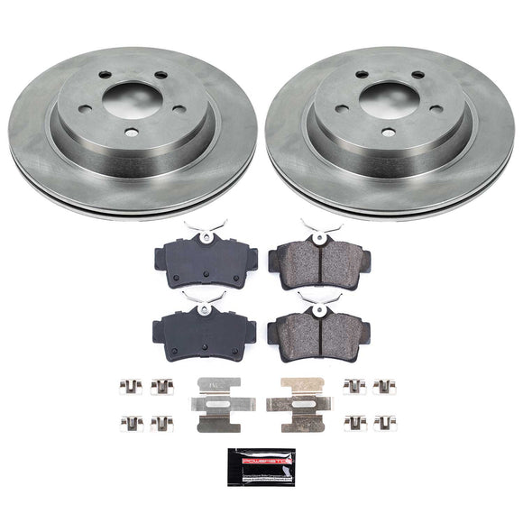 PowerStop OE Stock Replacement Low-Dust Ceramic Brake Pad and Rotor Kit