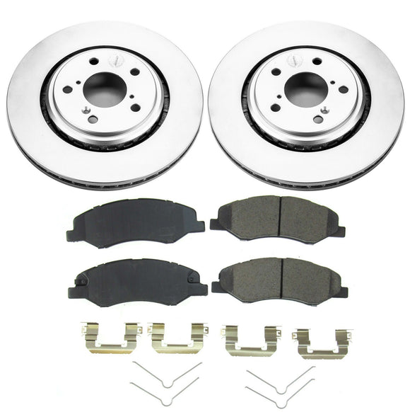 PowerStop Genuine Geomet Coated Rotor and Low-Dust Ceramic Brake Pad Kit