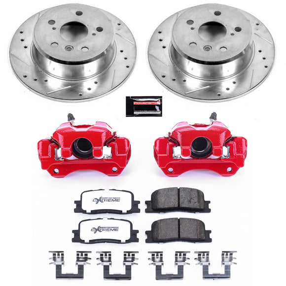 PowerStop Z36 Truck and SUV Ceramic Brake Pad, Drilled & Slotted Rotor, and Cali