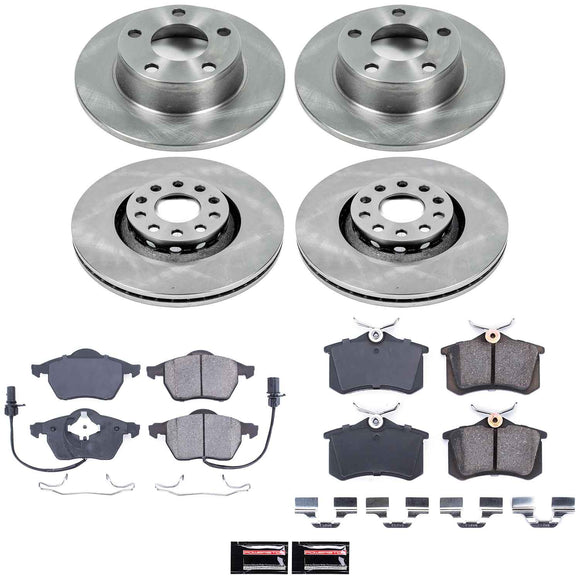 PowerStop OE Stock Replacement Low-Dust Ceramic Brake Pad and Rotor Kit