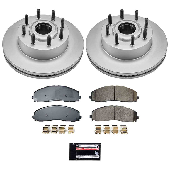 PowerStop Genuine Geomet Coated Rotor and Low-Dust Ceramic Brake Pad Kit