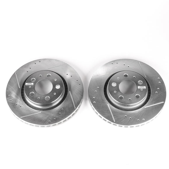PowerStop Evolution Drilled Slotted Rotors Pair Front For Volvo S80