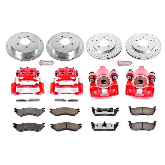 PowerStop Z36 Truck and SUV Ceramic Brake Pad, Drilled & Slotted Rotor, and Cali