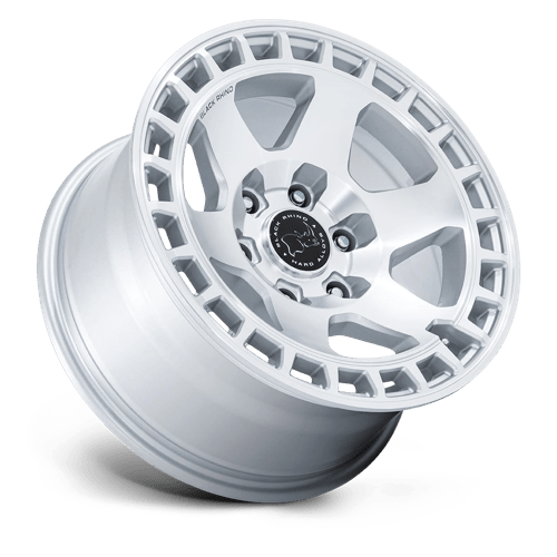 17x8.5 Black Rhino BR022 Bahari Gloss Silver W/ Machined Face 5x127 ET-10 Wheel