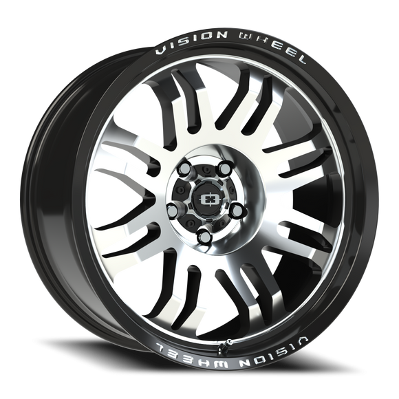 20x9.5 Vision 409 Inferno Gloss Blk Machined 5x5 (5x127) ET-18 wheel/rim