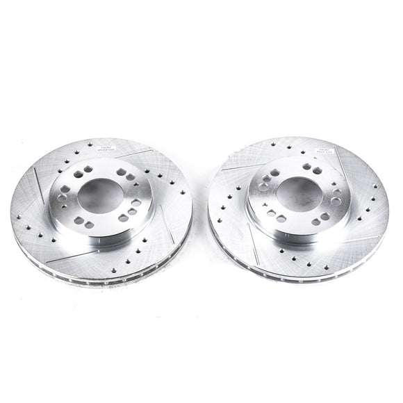 PowerStop Evolution Drilled Slotted Rotors Pair Front For Dodge Stealth