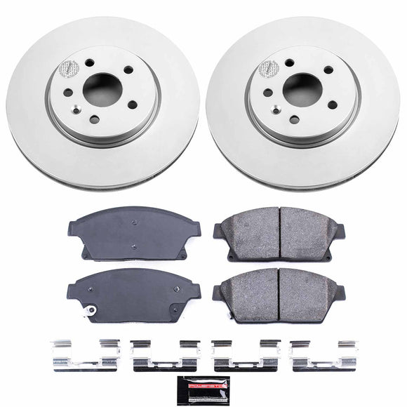 PowerStop Genuine Geomet Coated Rotor and Low-Dust Ceramic Brake Pad Kit