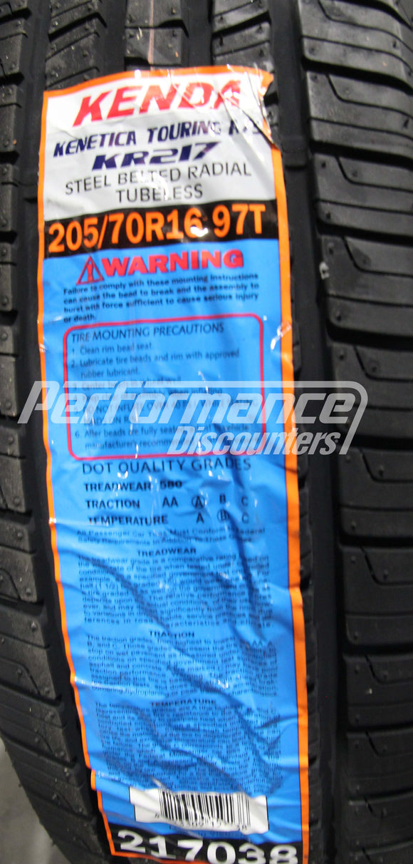 Kenda Kenetica Touring AS KR217 Tire(s) 205/70R16 97T SL 205/70-16 2057016