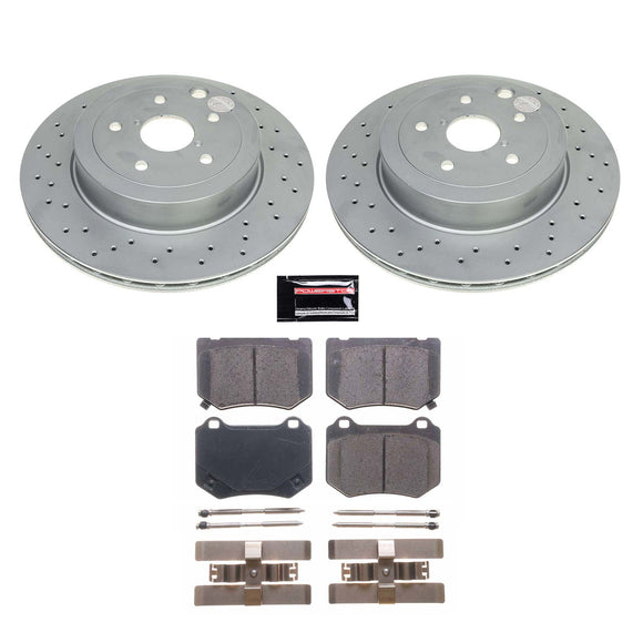 PowerStop Genuine Geomet Coated Rotor and Low-Dust Ceramic Brake Pad Kit