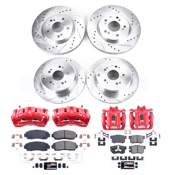 PowerStop Z23 Daily Driver Carbon-Fiber Ceramic Pads Drilled & Slotted Rotor & C
