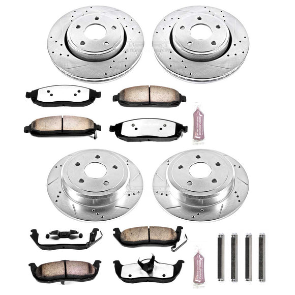 PowerStop Z36 Carbon-Fiber Ceramic Brake Pad with Drilled and Slotted Rotor Kit