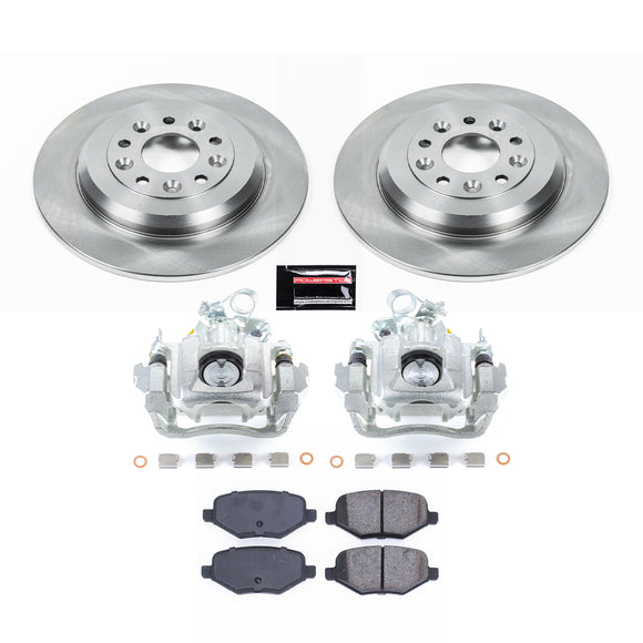 PowerStop OE Stock Replacement Low-Dust Ceramic Brake Pad, Rotor and Caliper Kit