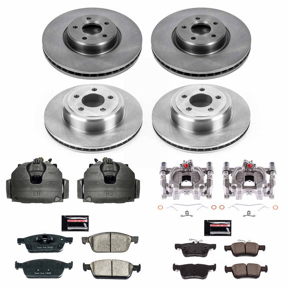 PowerStop OE Stock Replacement Low-Dust Ceramic Brake Pad, Rotor and Caliper Kit