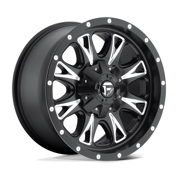 17X6.5 Fuel D513 THROTTLE Matte Black Milled 8X165.1 ET-140 wheel/rim