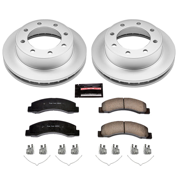 PowerStop Genuine Geomet Coated Rotor and Low-Dust Ceramic Brake Pad Kit