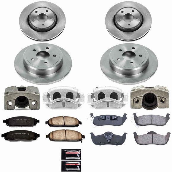 PowerStop OE Stock Replacement Low-Dust Ceramic Brake Pad, Rotor and Caliper Kit