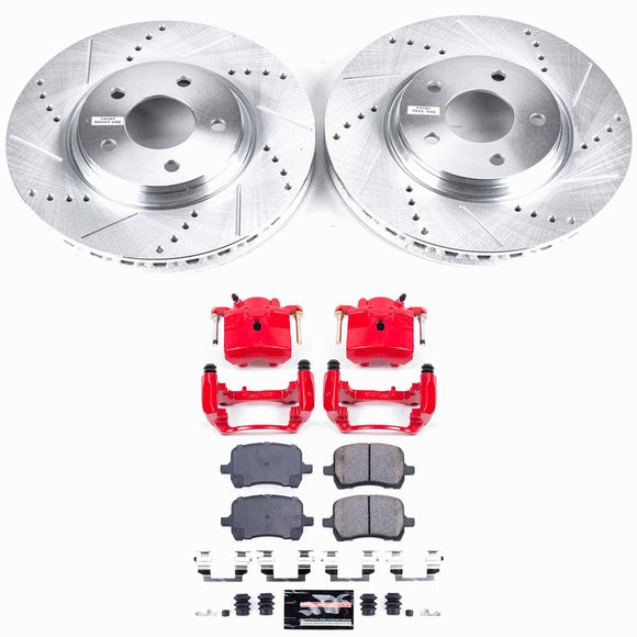 PowerStop Z23 Daily Driver Carbon-Fiber Ceramic Pads Drilled & Slotted Rotor & C