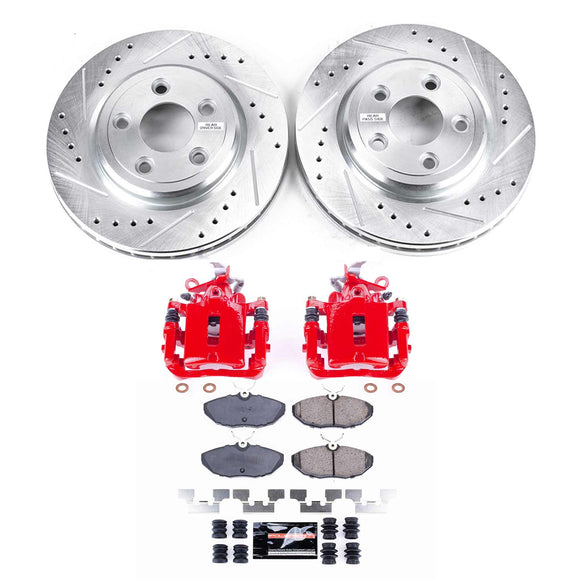 PowerStop Z23 Daily Driver Carbon-Fiber Ceramic Pads Drilled & Slotted Rotor & C