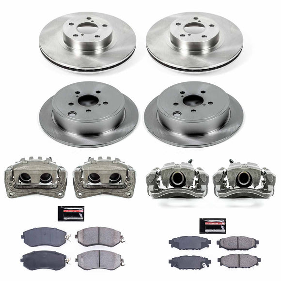 PowerStop OE Stock Replacement Low-Dust Ceramic Brake Pad, Rotor and Caliper Kit