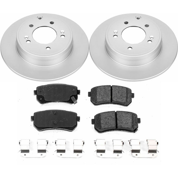 PowerStop Genuine Geomet Coated Rotor and Low-Dust Ceramic Brake Pad Kit