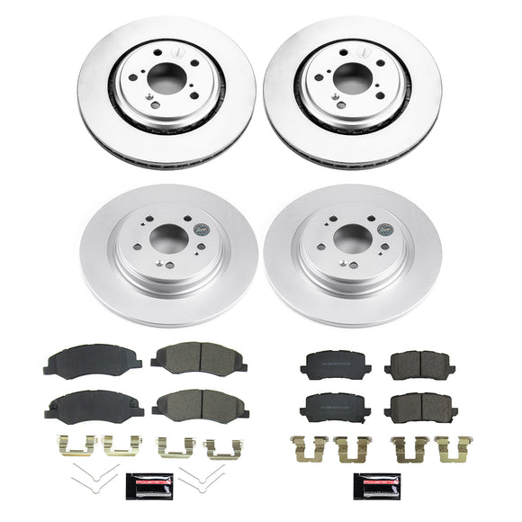 PowerStop Genuine Geomet Coated Rotor and Low-Dust Ceramic Brake Pad Kit