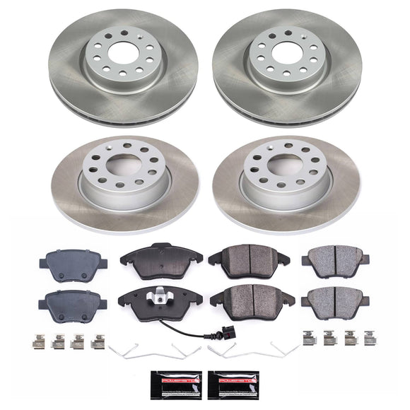 PowerStop Semi-Coated Rotor and Low-Dust Ceramic Brake Pad Kit