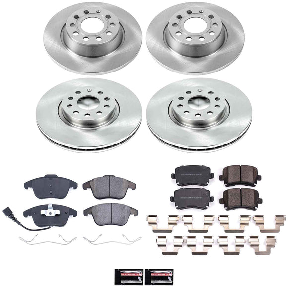 PowerStop OE Stock Replacement Low-Dust Ceramic Brake Pad and Rotor Kit
