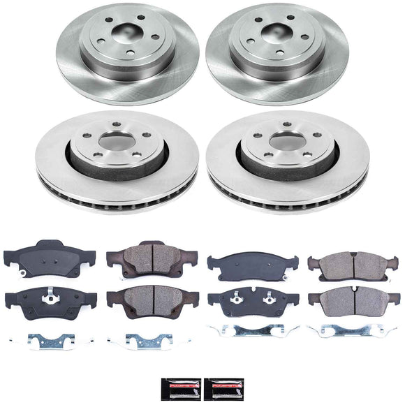 PowerStop OE Stock Replacement Low-Dust Ceramic Brake Pad and Rotor Kit