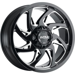 20x10 Ultra 230BM Gloss Black Milled 6x135 6x139.7 6x5.5 ET-25 Wheel Rim