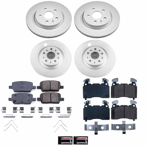 PowerStop Genuine Geomet Coated Rotor and Low-Dust Ceramic Brake Pad Kit