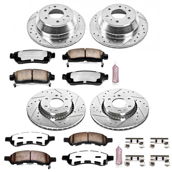 PowerStop Z36 Carbon-Fiber Ceramic Brake Pad with Drilled and Slotted Rotor Kit