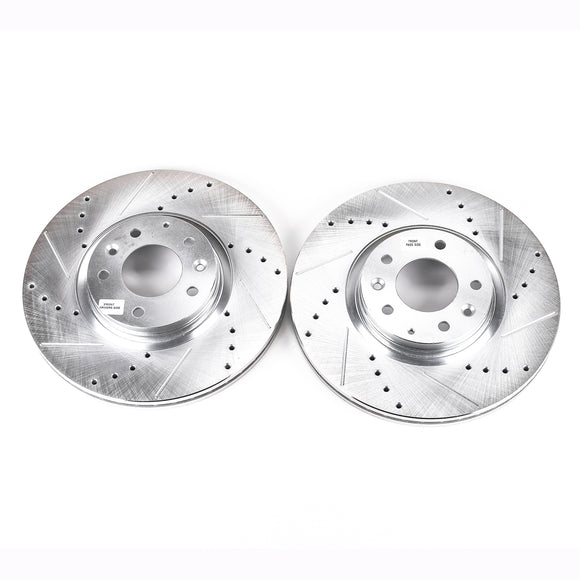 PowerStop Evolution Drilled Slotted Rotors Pair Front For Mazda 6