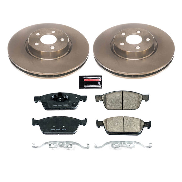 PowerStop OE Stock Replacement Low-Dust Ceramic Brake Pad and Rotor Kit