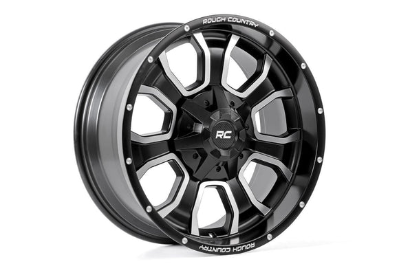 Rough Country 93 Series Machined Black 20x9 6x5.5 6x135 6x139.7 ET0 Wheel
