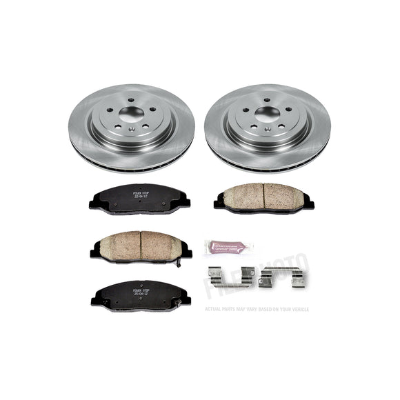 PowerStop OE Stock Replacement Low-Dust Ceramic Brake Pad and Rotor Kit