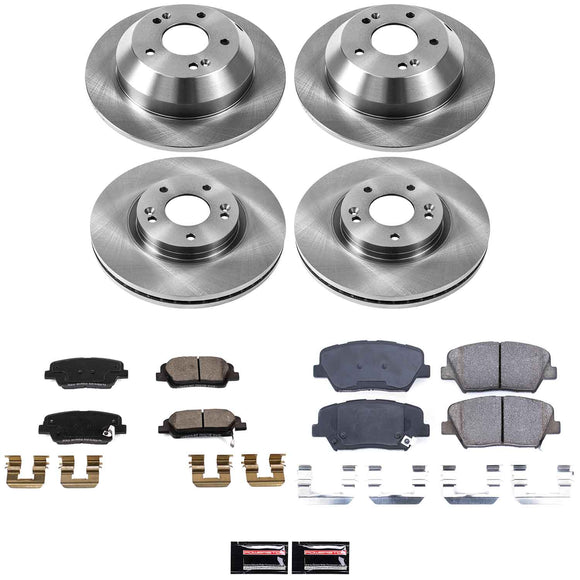 PowerStop OE Stock Replacement Low-Dust Ceramic Brake Pad and Rotor Kit