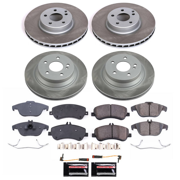 PowerStop Semi-Coated Rotor and Low-Dust Ceramic Brake Pad Kit