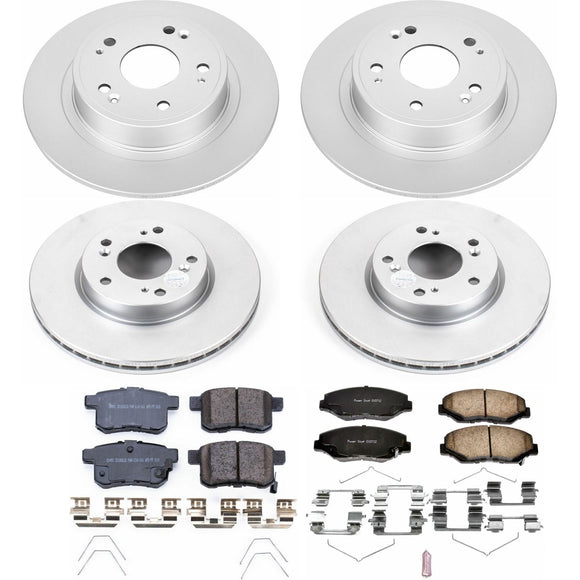 PowerStop Genuine Geomet Coated Rotor and Low-Dust Ceramic Brake Pad Kit