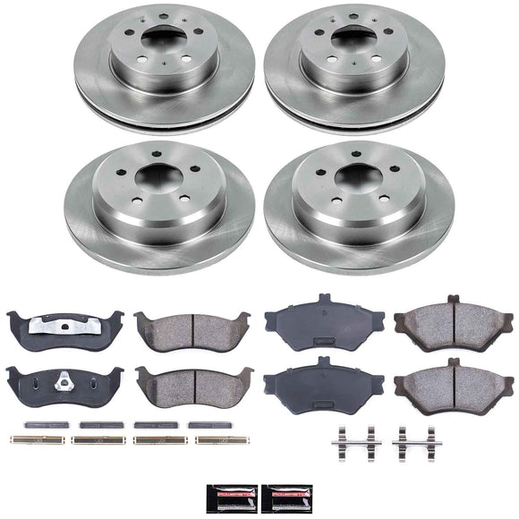 PowerStop OE Stock Replacement Low-Dust Ceramic Brake Pad and Rotor Kit