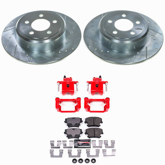 PowerStop Z23 Daily Driver Carbon-Fiber Ceramic Pads Drilled & Slotted Rotor & C
