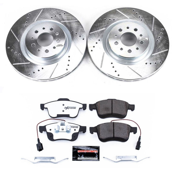 PowerStop Z36 Carbon-Fiber Ceramic Brake Pad with Drilled and Slotted Rotor Kit