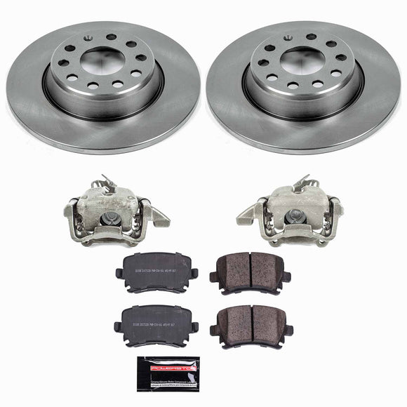 PowerStop OE Stock Replacement Low-Dust Ceramic Brake Pad, Rotor and Caliper Kit