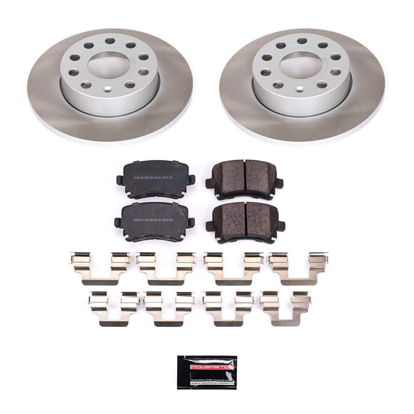 PowerStop Semi-Coated Rotor and Low-Dust Ceramic Brake Pad Kit