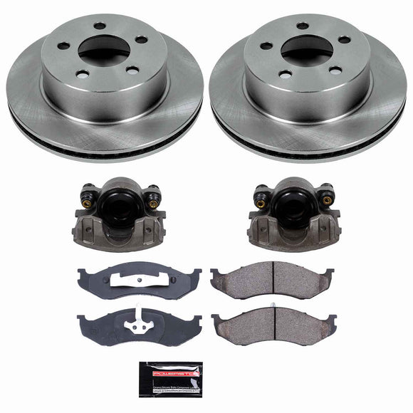 PowerStop OE Stock Replacement Low-Dust Ceramic Brake Pad, Rotor and Caliper Kit